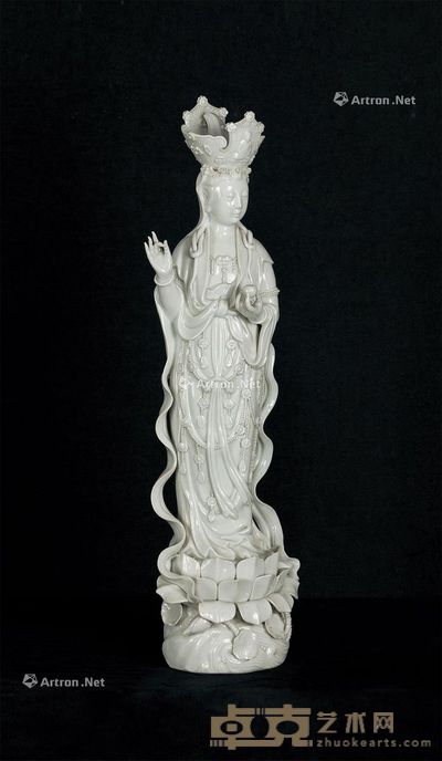 清 德化观音大仕 高55cm
