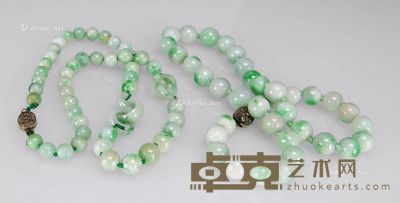 民国 翡翠珠链两条 直径0.7-1.2cm