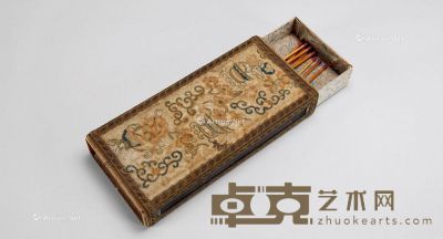 清 绢繍火柴盒 24.8×11.8×4cm