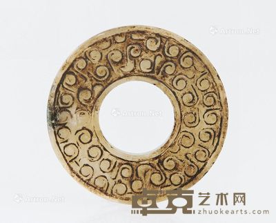 战国 小白玉璧 直径4.3cm