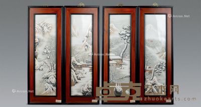 清 雪景瓷板 （一套） 97×35cm