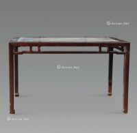 清 红木大理石画桌