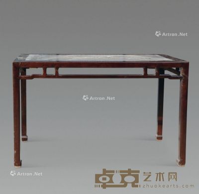 清 红木大理石画桌 131×72×83cm