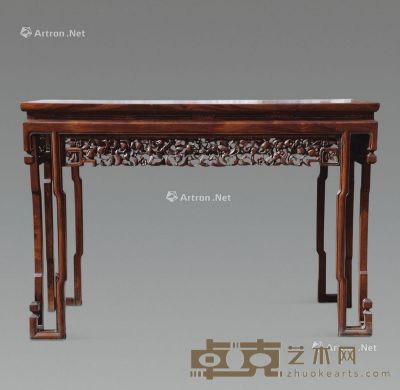 清 红木雕八宝条桌 120×43×82cm