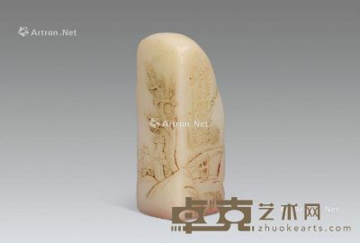 清 寿山石印章 高8cm