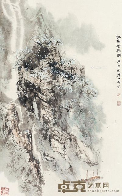 赵准旺 江南云雨 77×48cm