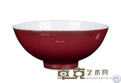 清雍正 霁红釉小碗 高5.5cm