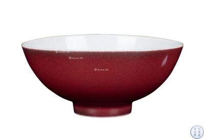 清雍正 霁红釉小碗