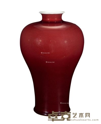 清乾隆 祭红梅瓶 高28cm