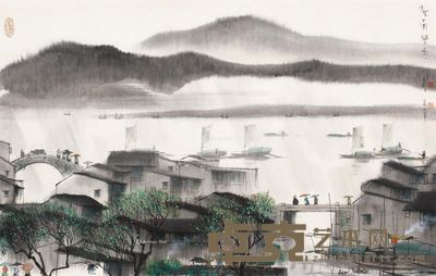 杨明义 江南烟雨 54×85.5cm