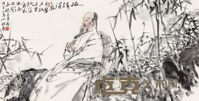 吴山明 板桥诗意 69×137cm