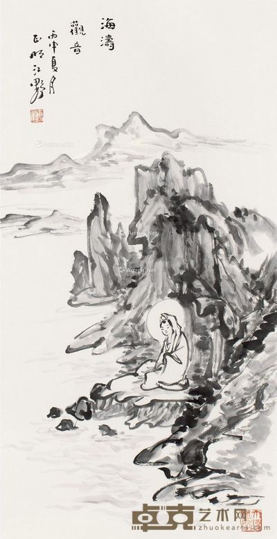 江野 海涛观音 68×34cm