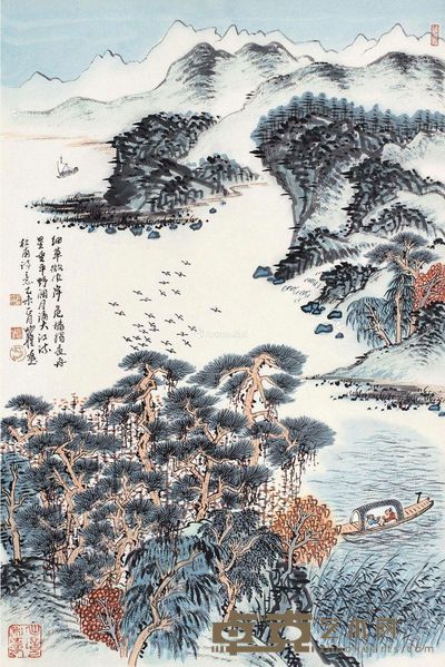 沈明权 杜甫诗意图 70×46.5cm