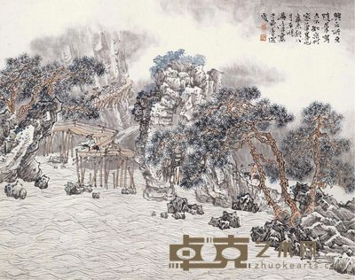 吴一峰 剑阁行旅 33.5×43cm