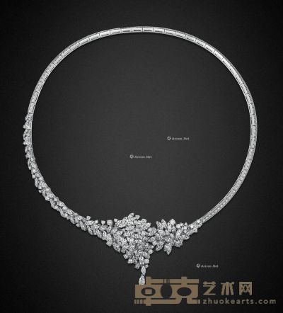 当代 18K白金镶嵌天然钻石项链-“璀璨” 