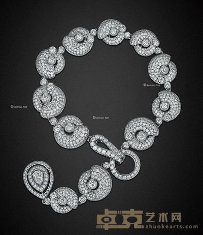 当代 18K白金镶嵌天然钻石手链-“起舞”