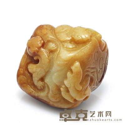 明 玉雕螭龙纹镇纸 长4.4cm；宽4.3cm