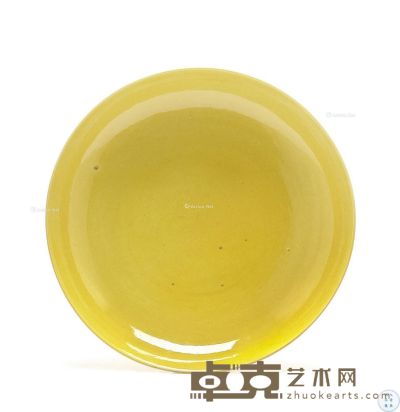 清雍正 黄釉盘 直径14.2cm
