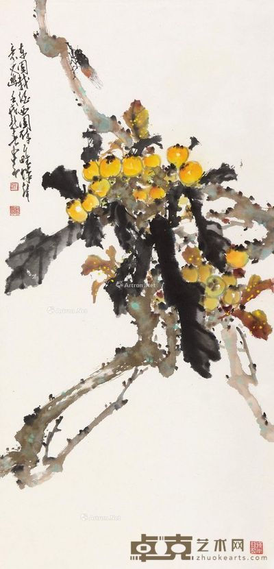 赵少昂 耳畔蝉声 131×64cm