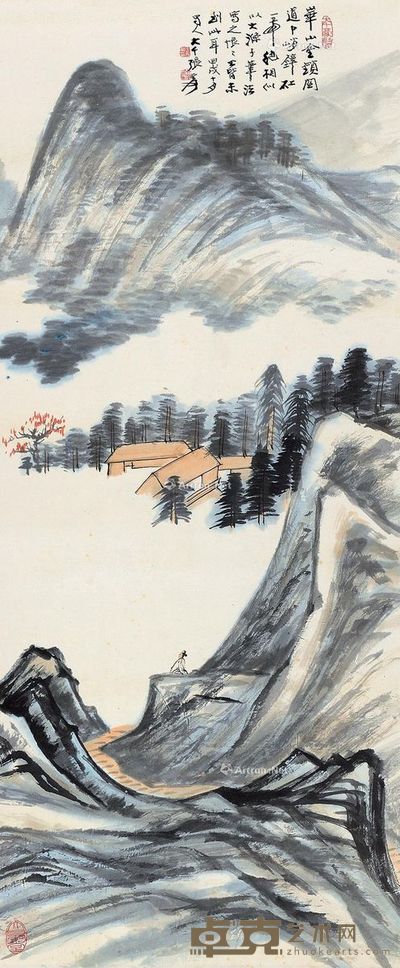 张大千 华山金锁关 89×37cm