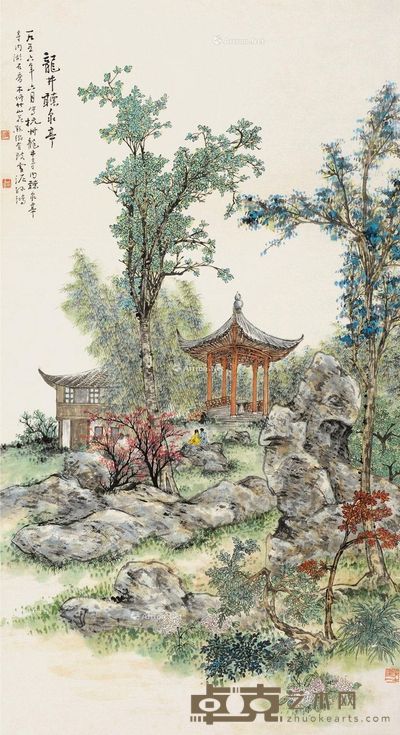 孙雪泥 龙井听泉 120×66cm