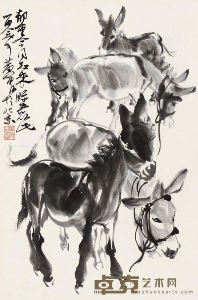 黄冑 毛驴 68.5×45.5cm