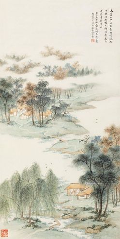 俞子才 消夏图