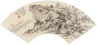 徐邦达 癸未（1943）年作 南岳乔松 扇片 水墨纸本