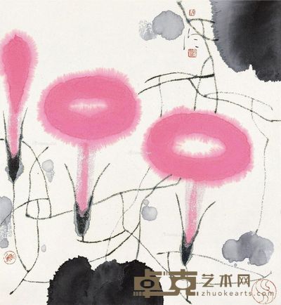 陈家泠 牵牛花 44.5×48cm