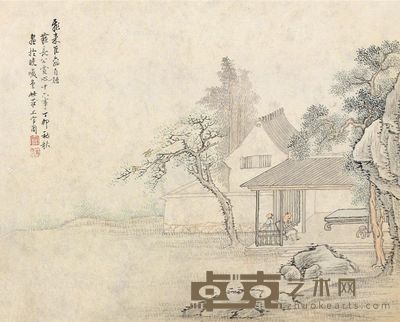 上官周 庭园来禽 24.5×30.5cm