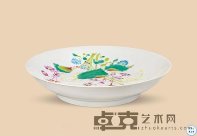 清雍正 粉彩花卉纹盘 径15.3cm