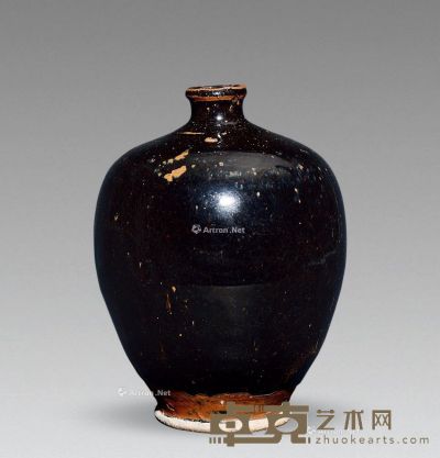 金代 紫金釉梅瓶 高16cm