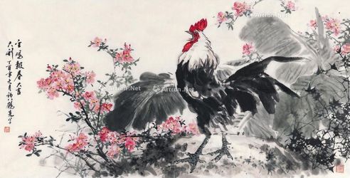 应鹤光 金鸡报春图