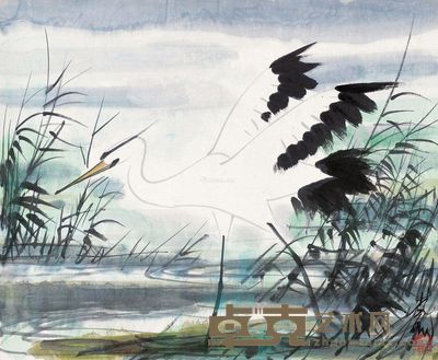 林风眠 芦浦白鹭 42×51cm