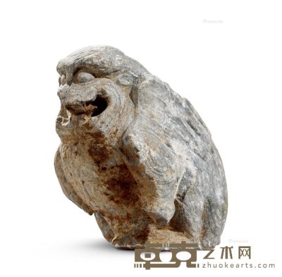 清 青石石兽 （一只） 16×28×29cm