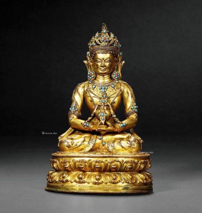 15世纪 铜鎏金无量寿佛坐像