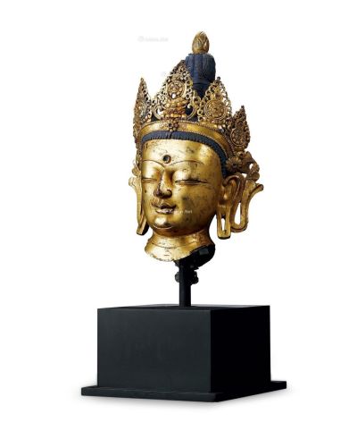15世纪 铜鎏金菩萨头像