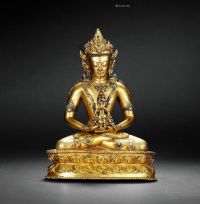 15世纪 铜鎏金无量寿佛坐像