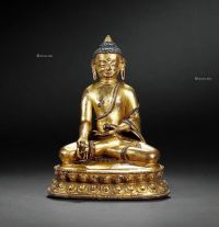 15世纪 铜鎏金药师佛坐像
