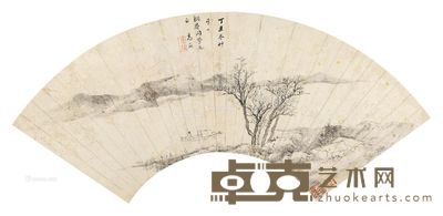 高简 水墨山水 18.5×54cm