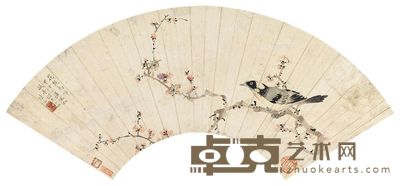 陆治 设色花鸟 18×55cm