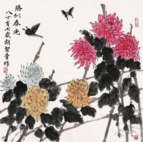 胡絜青 花鸟