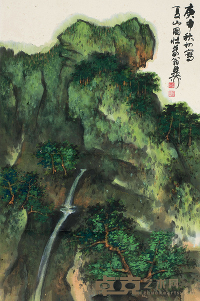 谢稚柳 夏山图 68×45cm 26.77×17.72in 约2.75平尺