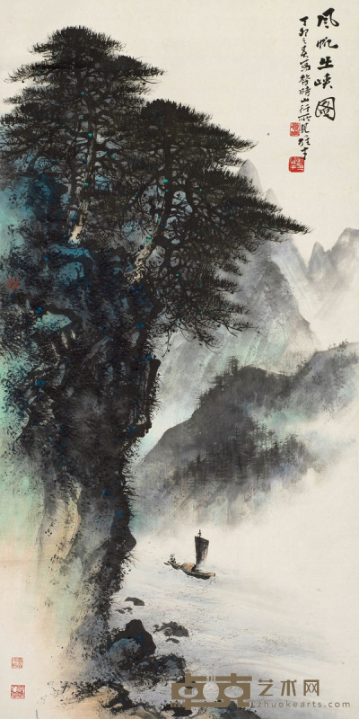 黎雄才 风帆出峡图 136×68cm 53.54×26.77in 约8.32平尺