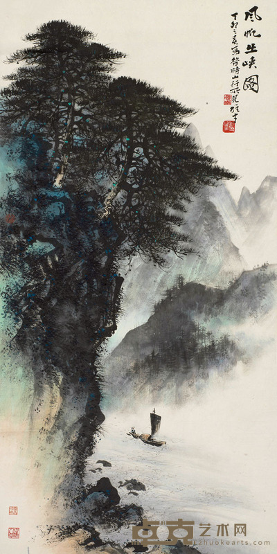 黎雄才 风帆出峡图 136×68cm 53.54×26.77in 约8.32平尺