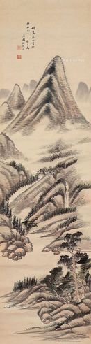 杜祖培 云峦烟霭图 立轴 设色纸本