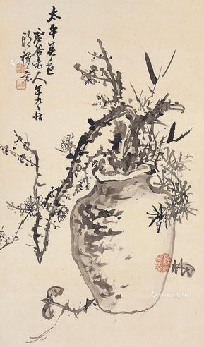 苏廷煜 1826年作 太平春色图 立轴 水墨纸本