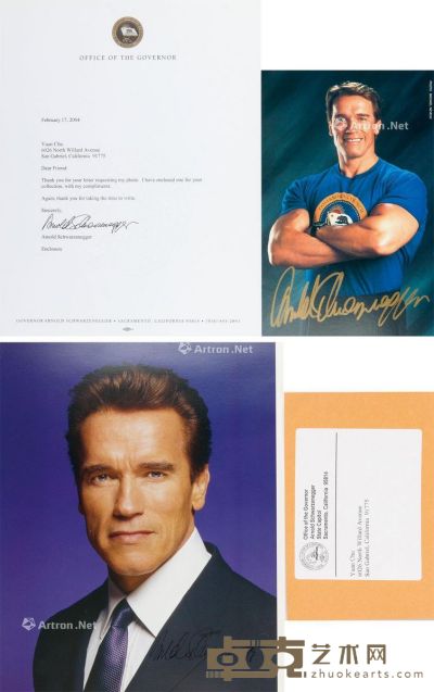 国际巨星施瓦辛格签名照 --