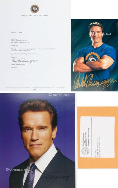 国际巨星施瓦辛格签名照