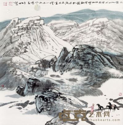 于文江 大雪山下 67×67cm